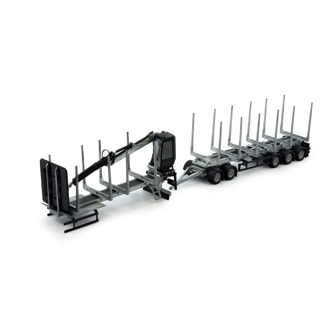 Tekno Parts 83175 Swedish Logging Transport Construction With Crane and Trailer Model Kit - Scale 1:50