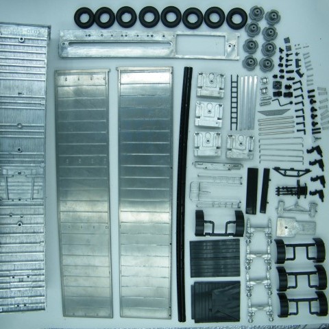 Tekno Parts 85003 4-axle Walking Floor Trailer Kit - Scale 1:50