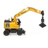 Universal Hobbies UH8162 Komatsu PW148-11 Wheeled Excavator with Bucket and Clamshell - Scale 1:50