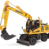 Universal Hobbies UH8163 Komatsu PW180-11 Wheeled Excavator with Bucket and Jackhammer - Scale 1:50