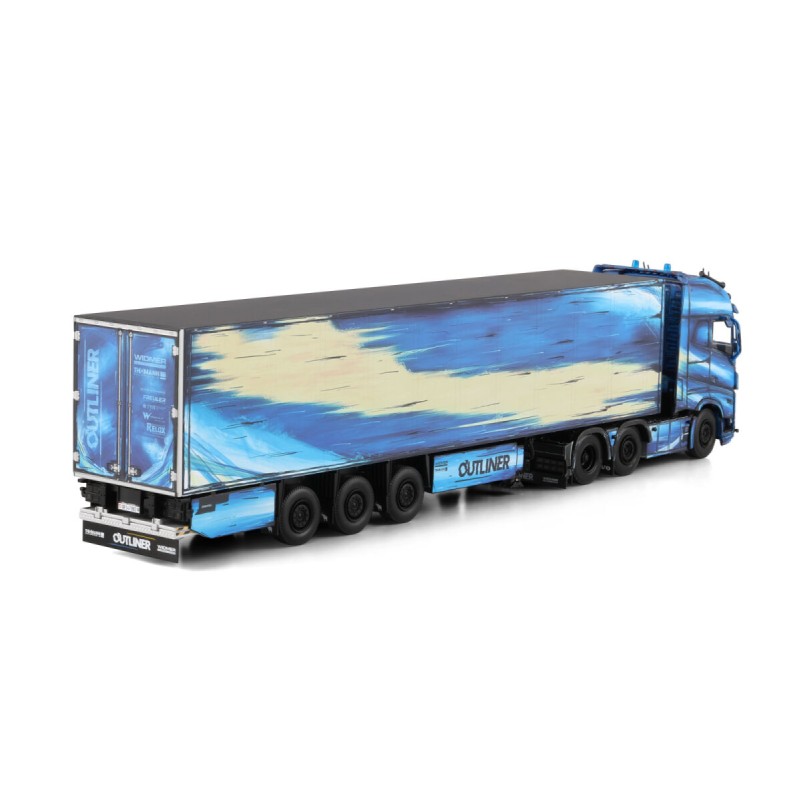 WSI 01-4814 - Volvo FH5 Globetrotter XL 6x2 Twin Steer 3 Axle Reefer Trailer Thomann - Outliner - Scale 1:50