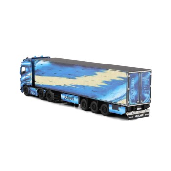 WSI 01-4814 - Volvo FH5 Globetrotter XL 6x2 Twin Steer 3 Axle Reefer Trailer Thomann - Outliner - Scale 1:50