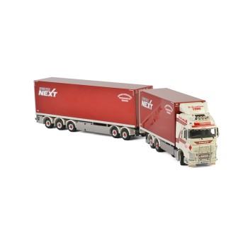 WSI 01-2205 VOLVO FH4 GLOBETROTTER XL 6x2 RIGED BOX CURTAIN REFRIGERATED TRUCK SWEDEN COMBO Jimmie Karlsson - 1:50