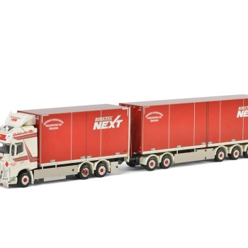 WSI 01-2205 VOLVO FH4 GLOBETROTTER XL 6x2 RIGED BOX CURTAIN REFRIGERATED TRUCK SWEDEN COMBO Jimmie Karlsson - 1:50