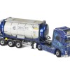 WSI 01-2299 Volvo FH4 Globetrotter XL Truck with 3-Axle Container Trailer & 20 ft Tank Container - Ingo Dinges - Scale 1:50