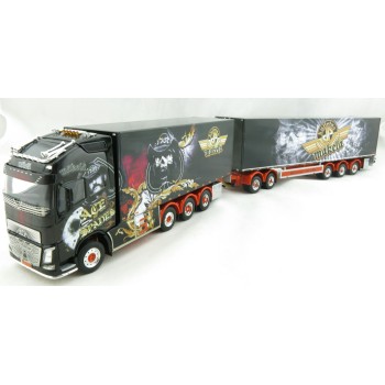 WSI 01-2336 VOLVO FH4 GLOBETROTTER XL 8x4 RIGED BOX TRUCK SWEDEN COMBO Kuljetus JP Mäkelä Oy - 1:50