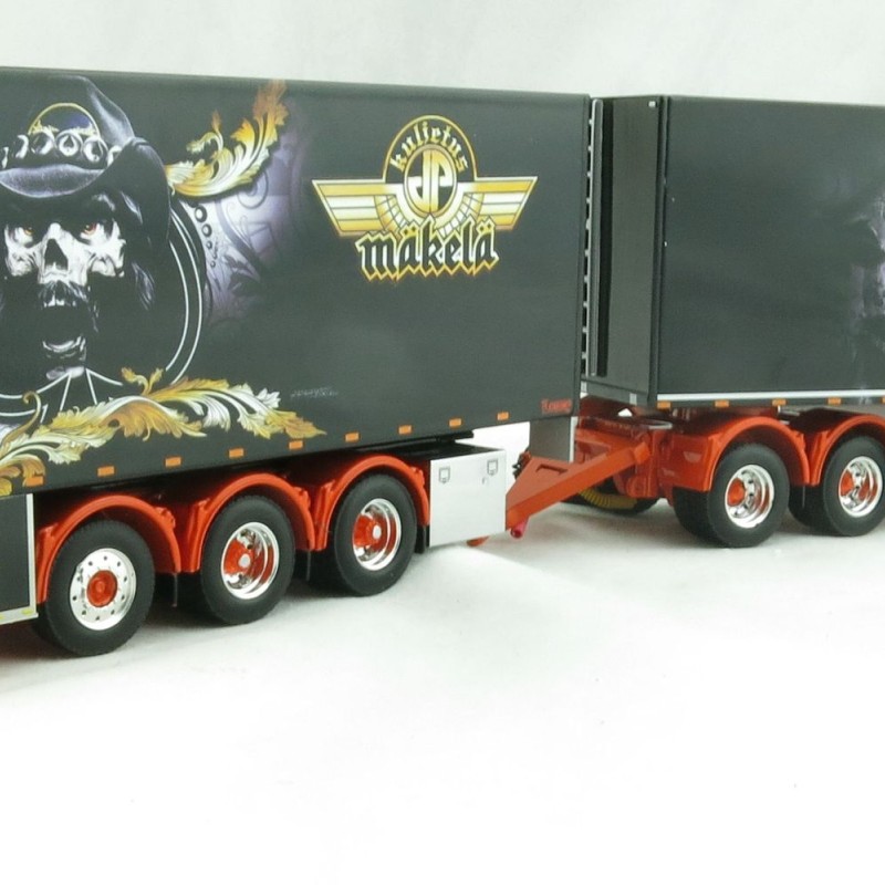 WSI 01-2336 VOLVO FH4 GLOBETROTTER XL 8x4 RIGED BOX TRUCK SWEDEN COMBO Kuljetus JP Mäkelä Oy - 1:50