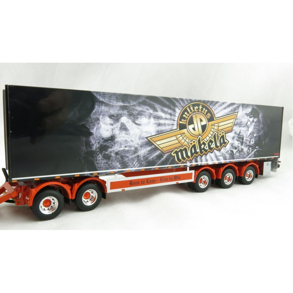 WSI 01-2336 VOLVO FH4 GLOBETROTTER XL 8x4 RIGED BOX TRUCK SWEDEN COMBO Kuljetus JP Mäkelä Oy - 1:50