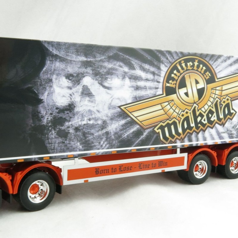 WSI 01-2336 VOLVO FH4 GLOBETROTTER XL 8x4 RIGED BOX TRUCK SWEDEN COMBO Kuljetus JP Mäkelä Oy - 1:50