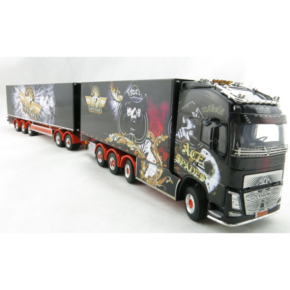 WSI 01-2336 VOLVO FH4 GLOBETROTTER XL 8x4 RIGED BOX TRUCK SWEDEN COMBO Kuljetus JP Mäkelä Oy - 1:50
