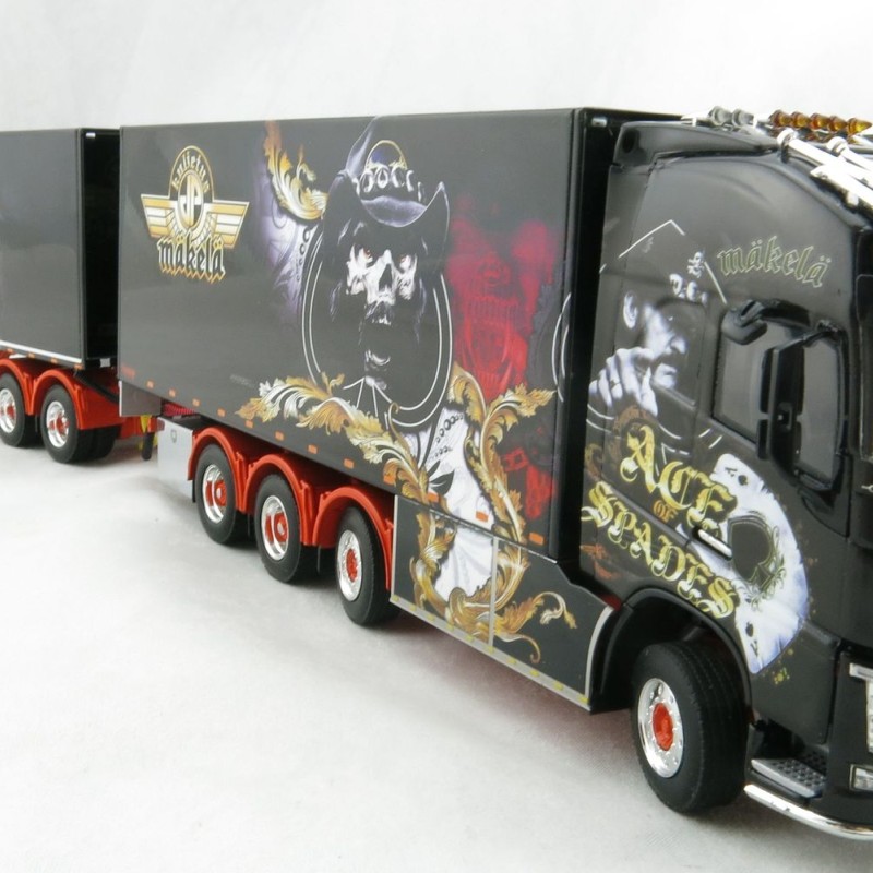 WSI 01-2336 VOLVO FH4 GLOBETROTTER XL 8x4 RIGED BOX TRUCK SWEDEN COMBO Kuljetus JP Mäkelä Oy - 1:50