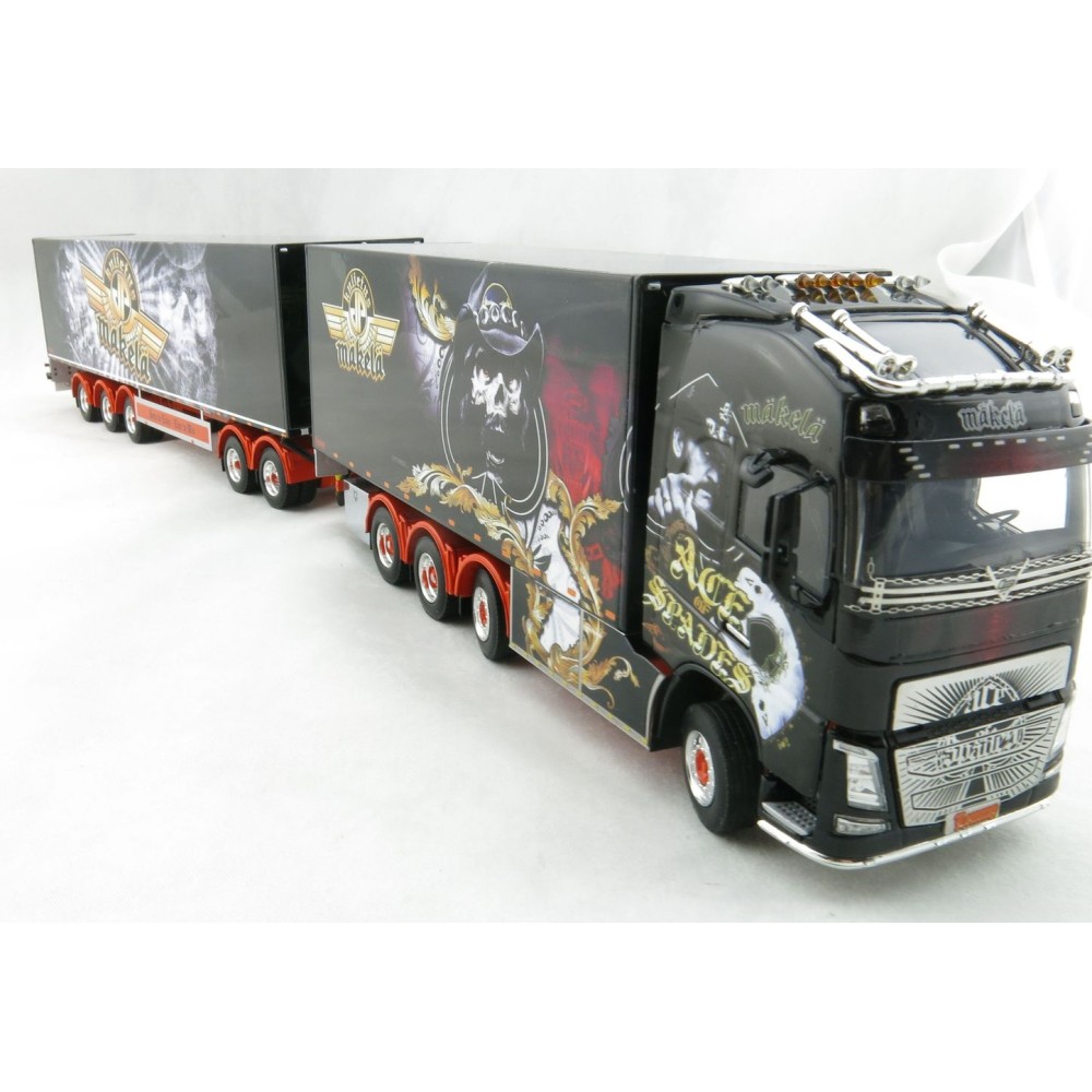 WSI 01-2336 VOLVO FH4 GLOBETROTTER XL 8x4 RIGED BOX TRUCK SWEDEN COMBO Kuljetus JP Mäkelä Oy - 1:50