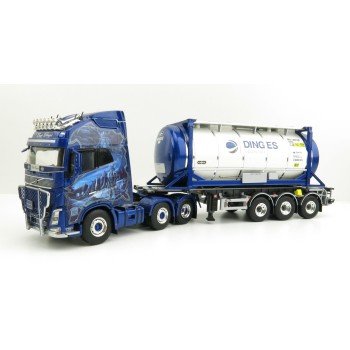 WSI 01-3435 Volvo FH04 GL XL 6x2 Truck with Trailer 25ft Tank Container - Ingo Dinges - Scale 1:50