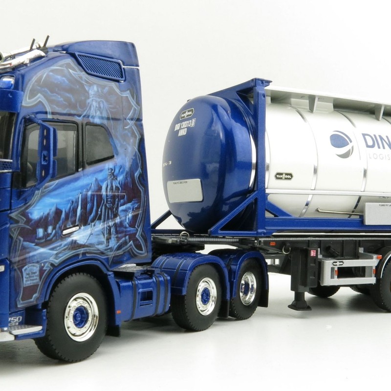 WSI 01-3435 Volvo FH04 GL XL 6x2 Truck with Trailer 25ft Tank Container - Ingo Dinges - Scale 1:50