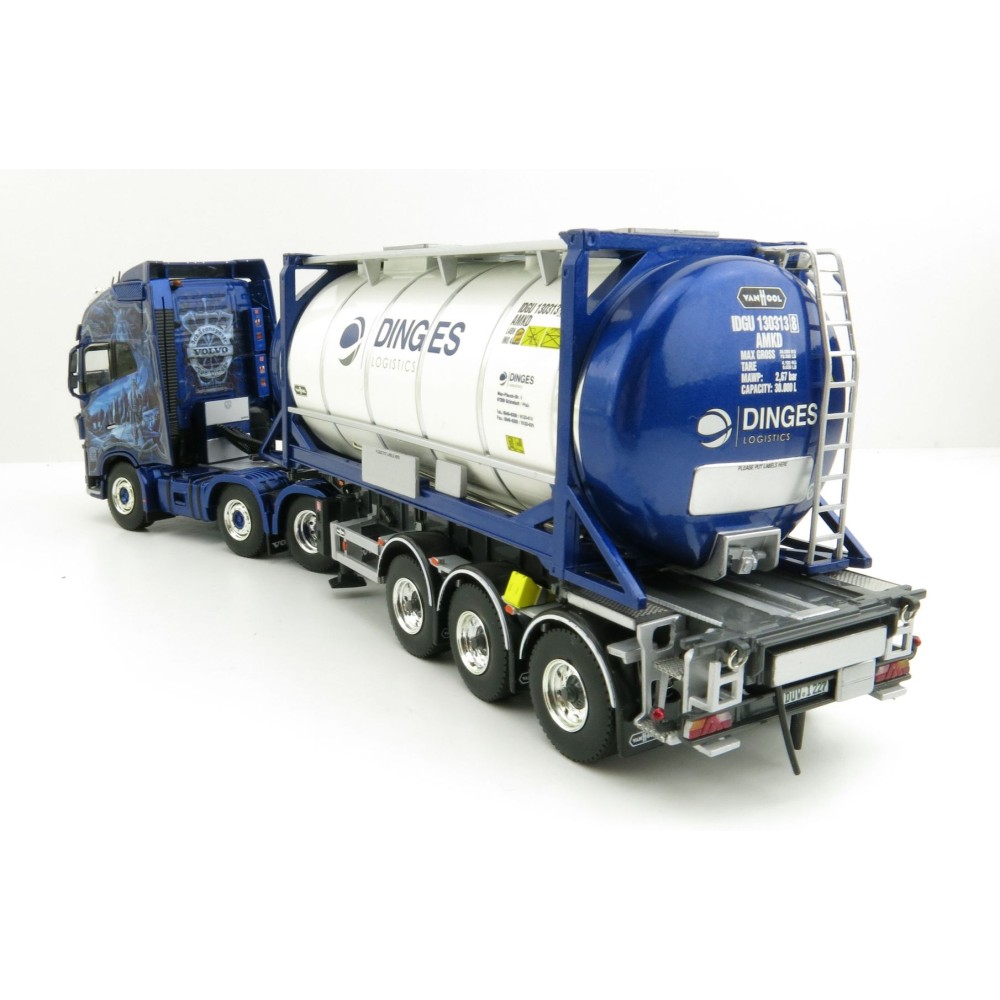 WSI 01-3435 Volvo FH04 GL XL 6x2 Truck with Trailer 25ft Tank Container - Ingo Dinges - Scale 1:50