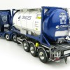 WSI 01-3435 Volvo FH04 GL XL 6x2 Truck with Trailer 25ft Tank Container - Ingo Dinges - Scale 1:50