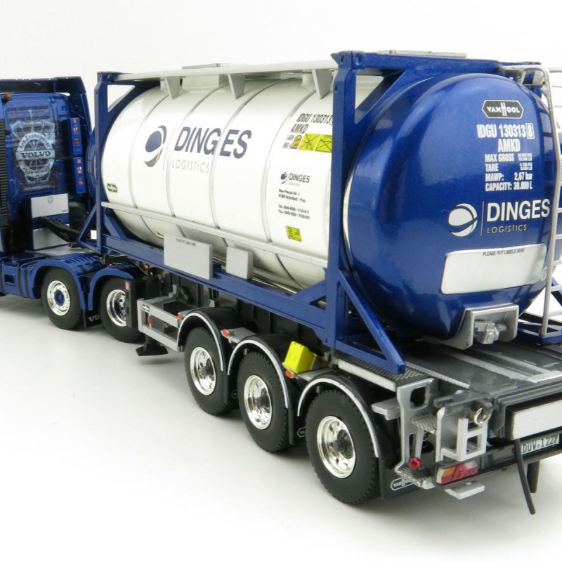 WSI 01-3435 Volvo FH04 GL XL 6x2 Truck with Trailer 25ft Tank Container - Ingo Dinges - Scale 1:50