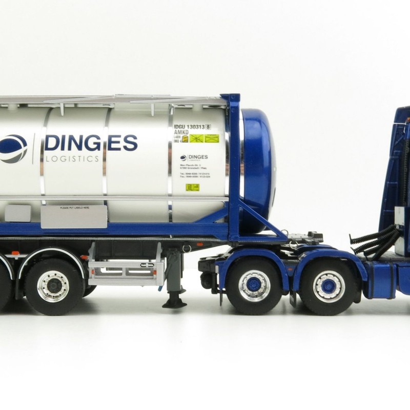 WSI 01-3435 Volvo FH04 GL XL 6x2 Truck with Trailer 25ft Tank Container - Ingo Dinges - Scale 1:50