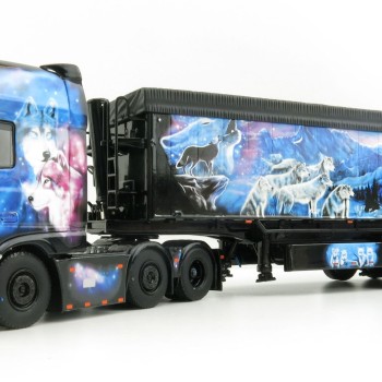 WSI 01-3634 DAF XF Super Cab 6x2 Twinsteer Truck with  3 Axle Volume Tipper - KDSB-Transporte  - Scale 1:50