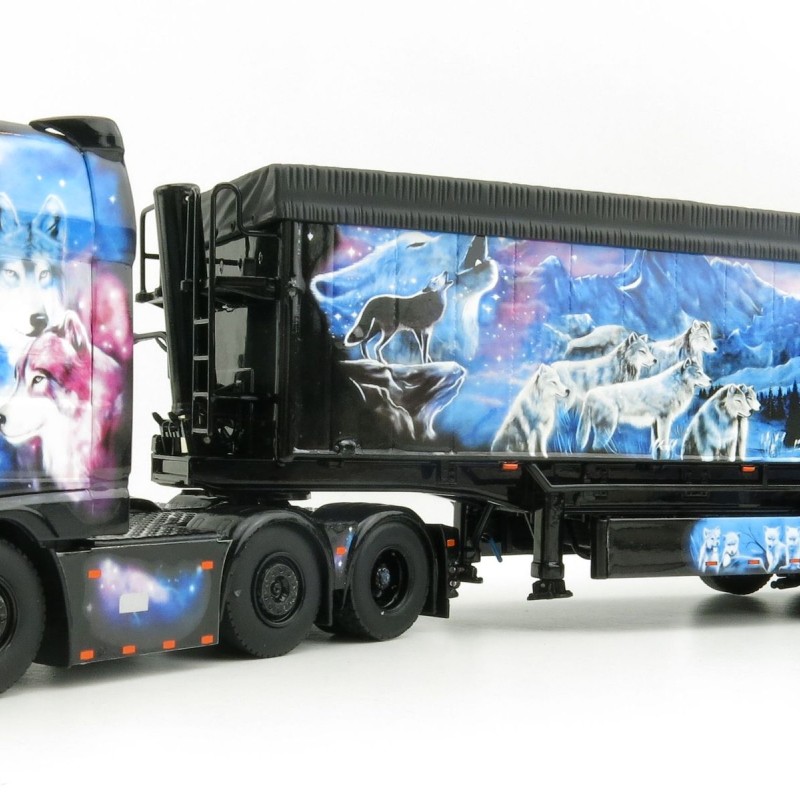 WSI 01-3634 DAF XF Super Cab 6x2 Twinsteer Truck with  3 Axle Volume Tipper - KDSB-Transporte  - Scale 1:50