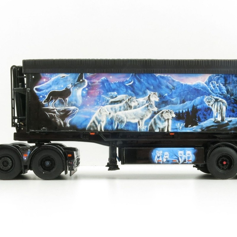 WSI 01-3634 DAF XF Super Cab 6x2 Twinsteer Truck with  3 Axle Volume Tipper - KDSB-Transporte  - Scale 1:50