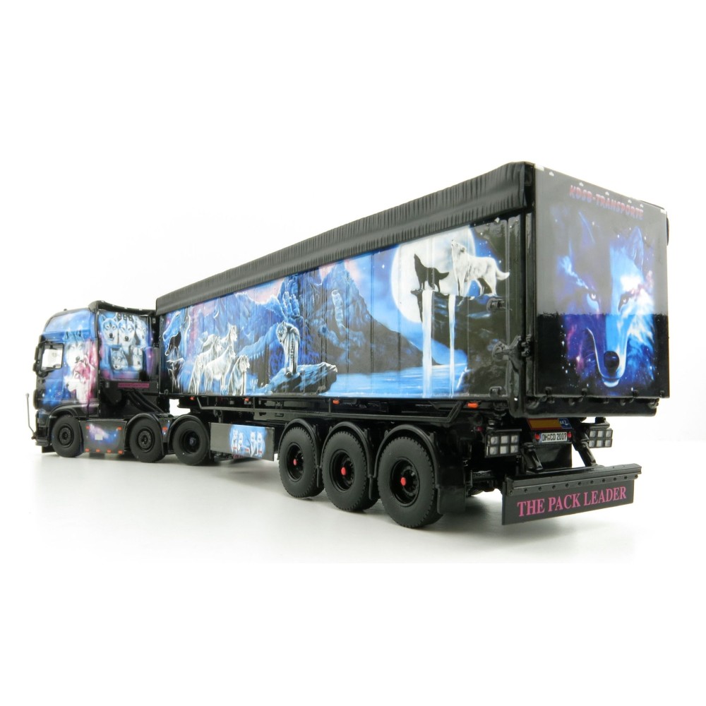 WSI 01-3634 DAF XF Super Cab 6x2 Twinsteer Truck with  3 Axle Volume Tipper - KDSB-Transporte  - Scale 1:50