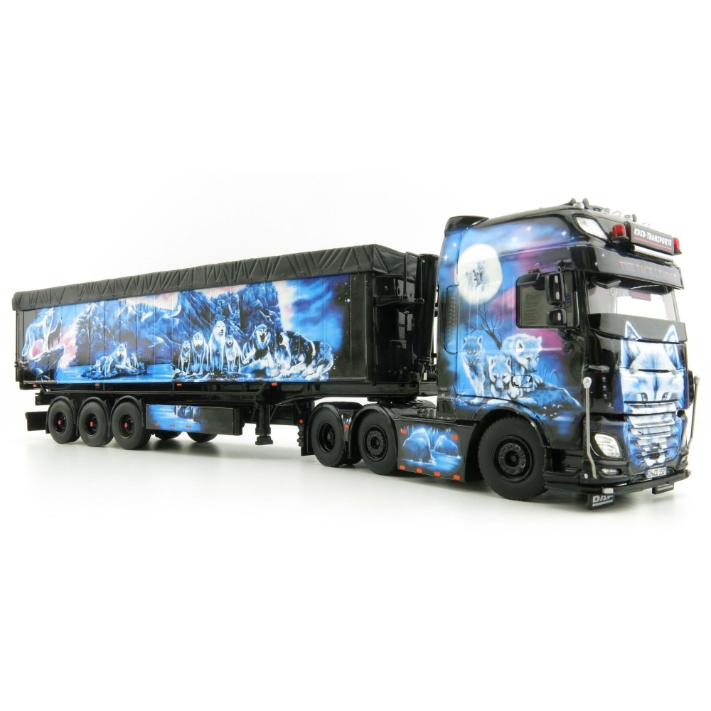 WSI 01-3634 DAF XF Super Cab 6x2 Twinsteer Truck with  3 Axle Volume Tipper - KDSB-Transporte  - Scale 1:50