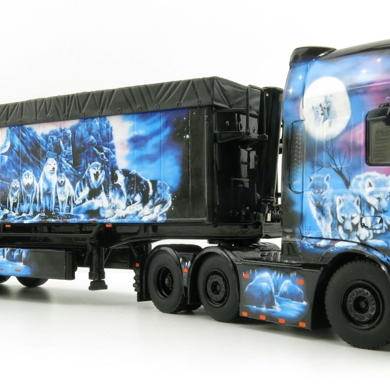 WSI 01-3634 DAF XF Super Cab 6x2 Twinsteer Truck with  3 Axle Volume Tipper - KDSB-Transporte  - Scale 1:50