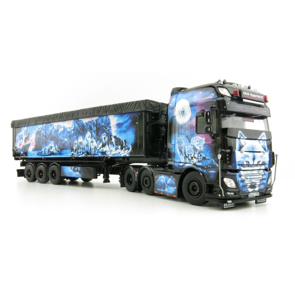 WSI 01-3634 DAF XF Super Cab 6x2 Twinsteer Truck with  3 Axle Volume Tipper - KDSB-Transporte  - Scale 1:50