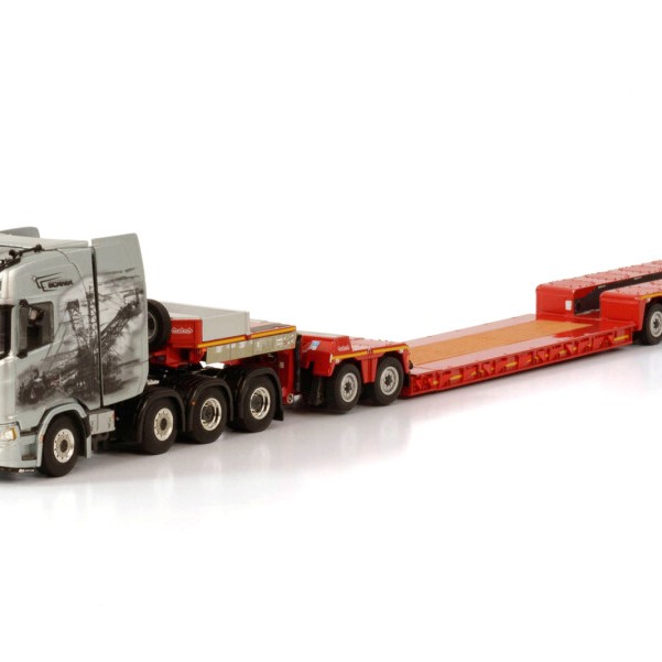 WSI 01-3681 Scania Highline 8x4 Truck with 4-axle low loader - Esser Schwertransporte - Scale 1:50