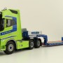 WSI 01-3752 Volvo FH5 Globetrotter XL 6X2 Tag Axle Truck 2 Axle Low Loader - Nordic Crane - Scale 1:50