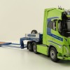 WSI 01-3752 Volvo FH5 Globetrotter XL 6X2 Tag Axle Truck 2 Axle Low Loader - Nordic Crane - Scale 1:50