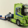 WSI 01-3752 Volvo FH5 Globetrotter XL 6X2 Tag Axle Truck 2 Axle Low Loader - Nordic Crane - Scale 1:50