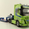 WSI 01-3752 Volvo FH5 Globetrotter XL 6X2 Tag Axle Truck 2 Axle Low Loader - Nordic Crane - Scale 1:50