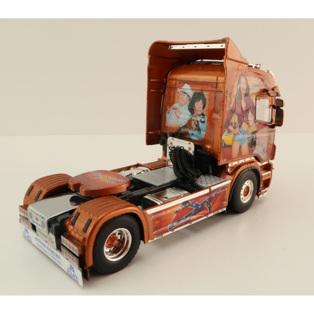 WSI 01-3925 Scania R5 Highline 4x2 Truck Transport TMG - General Lee Dukes of Hazzard - Scale 1:50