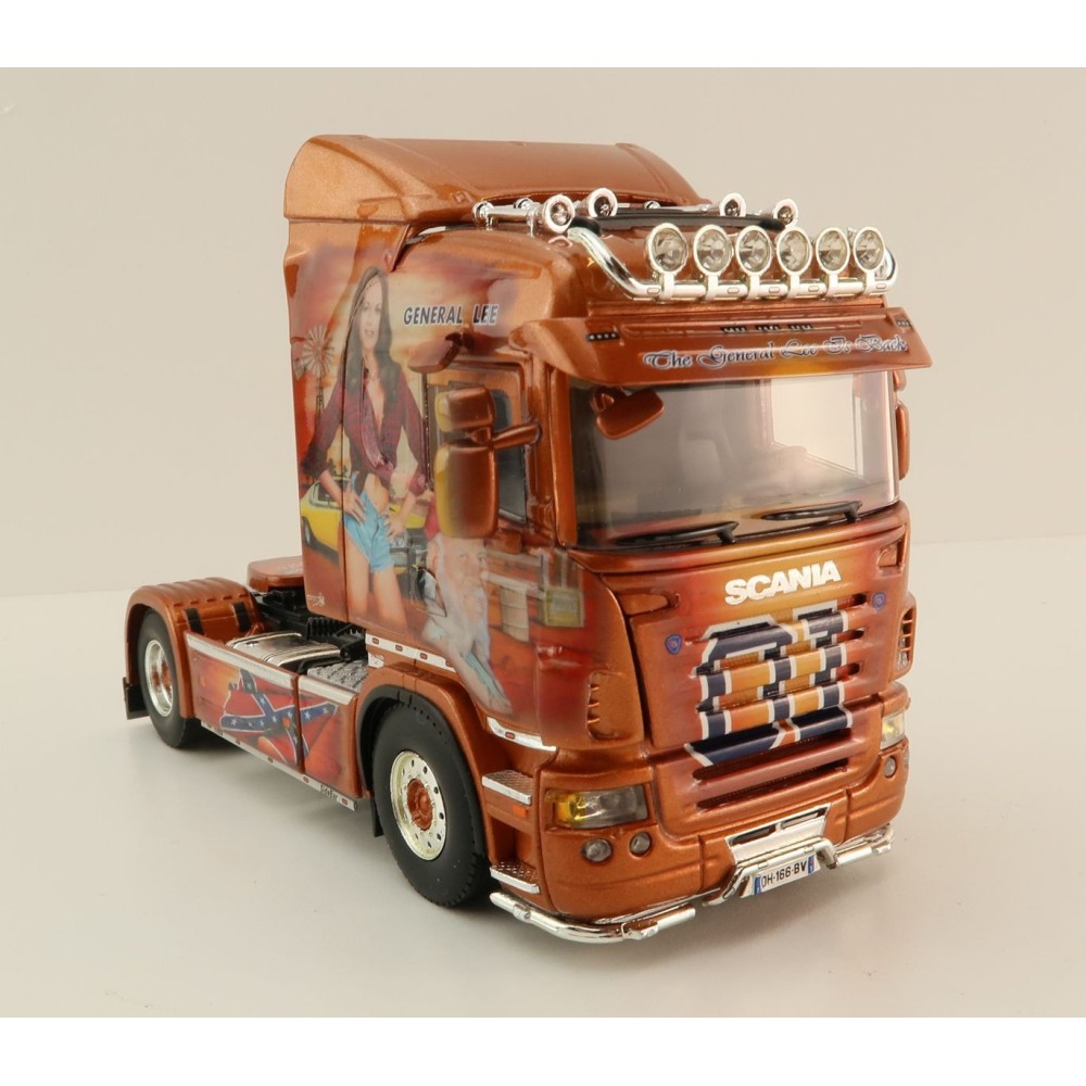WSI 01-3925 Scania R5 Highline 4x2 Truck Transport TMG - General Lee Dukes of Hazzard - Scale 1:50