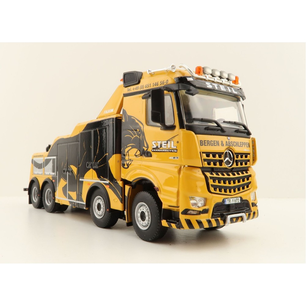 WSI 01-3977 Mercedes-Benz Arocs MP4 Stream Space 8x4 Falkom Wrecker Truck - Steil - Scale 1:50