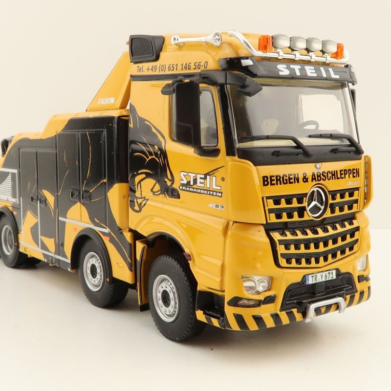WSI 01-3977 Mercedes-Benz Arocs MP4 Stream Space 8x4 Falkom Wrecker Truck - Steil - Scale 1:50