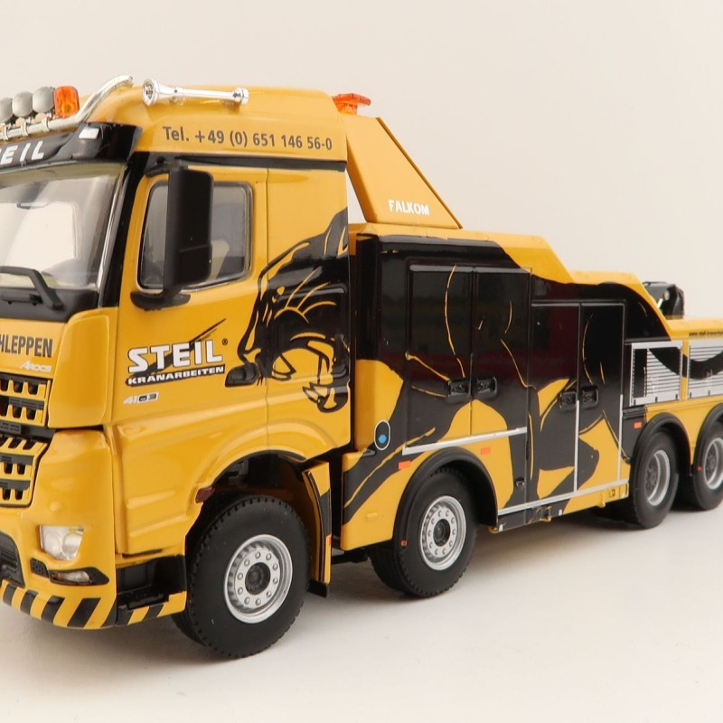 WSI 01-3977 Mercedes-Benz Arocs MP4 Stream Space 8x4 Falkom Wrecker Truck - Steil - Scale 1:50