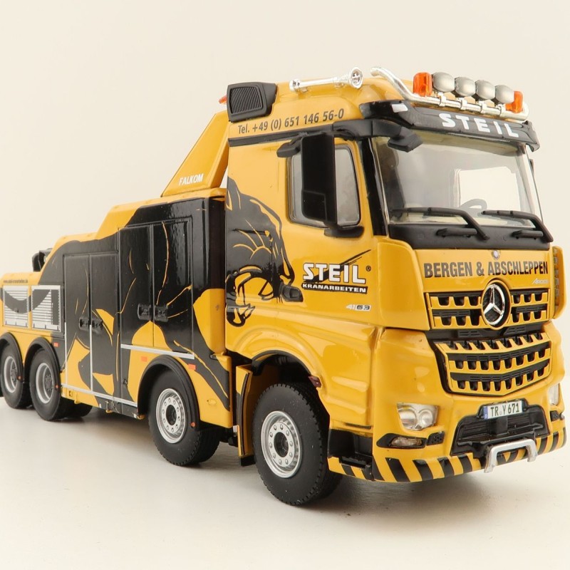 WSI 01-3977 Mercedes-Benz Arocs MP4 Stream Space 8x4 Falkom Wrecker Truck - Steil - Scale 1:50