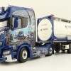 WSI 01-4000 Scania S Highline CS20H 4x2 Truck with 3-Axle Container Trailer & 20 ft Tank Container - Ingo Dinges - Scale 1:50