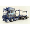 WSI 01-4000 Scania S Highline CS20H 4x2 Truck with 3-Axle Container Trailer & 20 ft Tank Container - Ingo Dinges - Scale 1:50