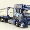 WSI 01-4000 Scania S Highline CS20H 4x2 Truck with 3-Axle Container Trailer & 20 ft Tank Container - Ingo Dinges - Scale 1:50