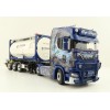 WSI 01-4000 Scania S Highline CS20H 4x2 Truck with 3-Axle Container Trailer & 20 ft Tank Container - Ingo Dinges - Scale 1:50