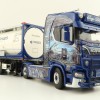 WSI 01-4000 Scania S Highline CS20H 4x2 Truck with 3-Axle Container Trailer & 20 ft Tank Container - Ingo Dinges - Scale 1:50