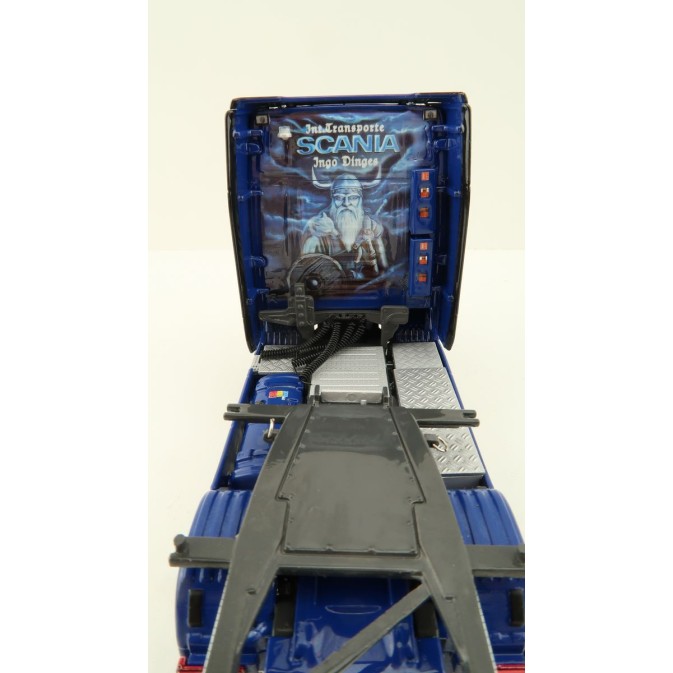 WSI 01-4000 Scania S Highline CS20H 4x2 Truck with 3-Axle Container Trailer & 20 ft Tank Container - Ingo Dinges - Scale 1:50