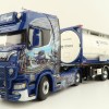 WSI 01-4000 Scania S Highline CS20H 4x2 Truck with 3-Axle Container Trailer & 20 ft Tank Container - Ingo Dinges - Scale 1:50