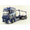 WSI 01-4000 Scania S Highline CS20H 4x2 Truck with 3-Axle Container Trailer & 20 ft Tank Container - Ingo Dinges - Scale 1:50