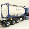 WSI 01-4000 Scania S Highline CS20H 4x2 Truck with 3-Axle Container Trailer & 20 ft Tank Container - Ingo Dinges - Scale 1:50