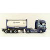 WSI 01-4000 Scania S Highline CS20H 4x2 Truck with 3-Axle Container Trailer & 20 ft Tank Container - Ingo Dinges - Scale 1:50